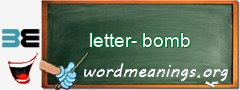 WordMeaning blackboard for letter-bomb